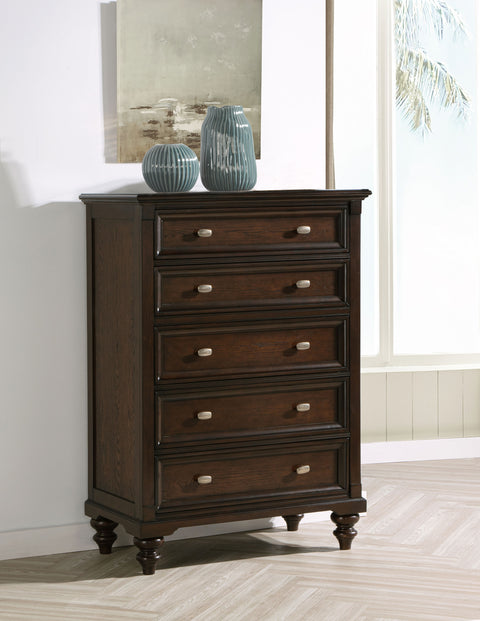 Eliza 5-drawer Chest of Drawers Dark OakDark Oak