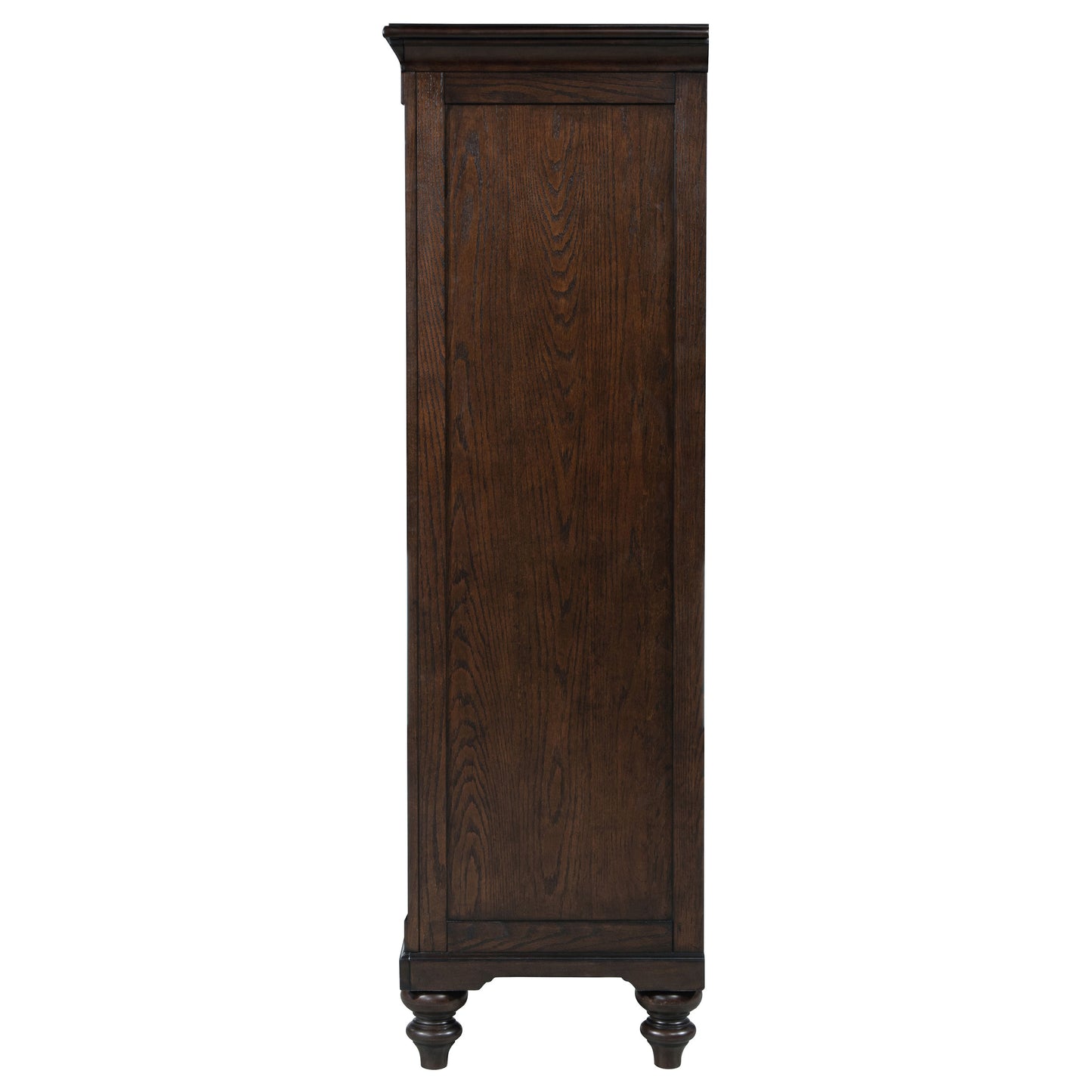 eliza 6-drawer tempered glass door chest dark oakdark oak