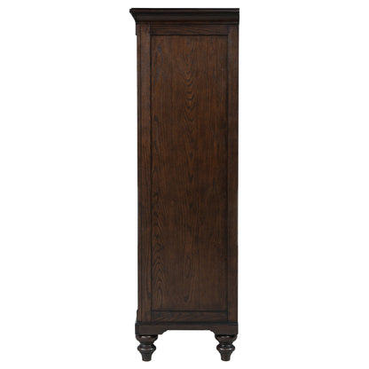 Eliza 6-drawer Tempered Glass Door Chest Dark OakDark Oak