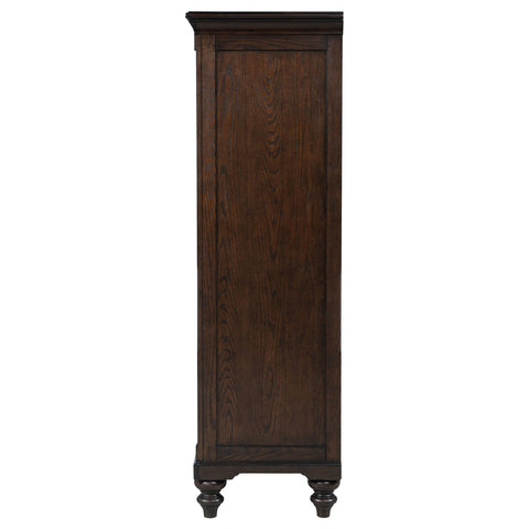 Eliza 6-drawer Tempered Glass Door Chest Dark OakDark Oak