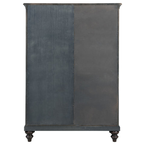 Eliza 6-drawer Tempered Glass Door Chest Dark OakDark Oak