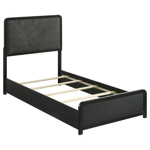 Trini 51-inch Upholstered Twin Panel Bed Black