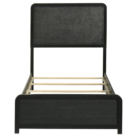Trini 51-inch Upholstered Twin Panel Bed Black