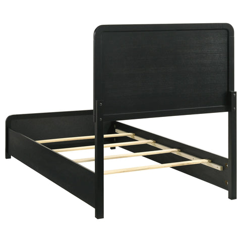 Trini 51-inch Upholstered Twin Panel Bed Black