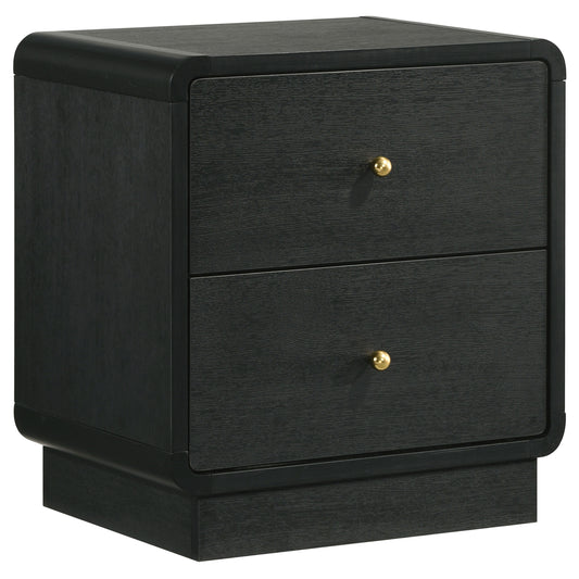 Regina 2-drawer Nightstand Bedside Table BlackBlack