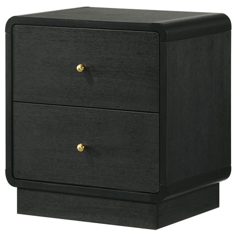 Regina 2-drawer Nightstand Bedside Table BlackBlack