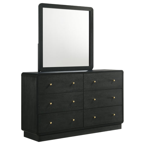 Regina 6-drawer Dresser and Mirror BlackBlack