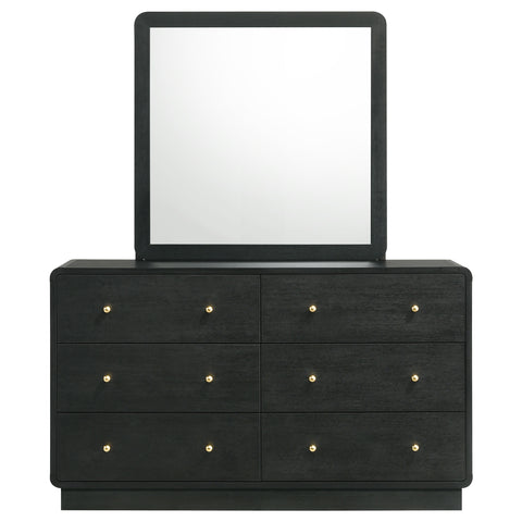 Regina 6-drawer Dresser and Mirror BlackBlack