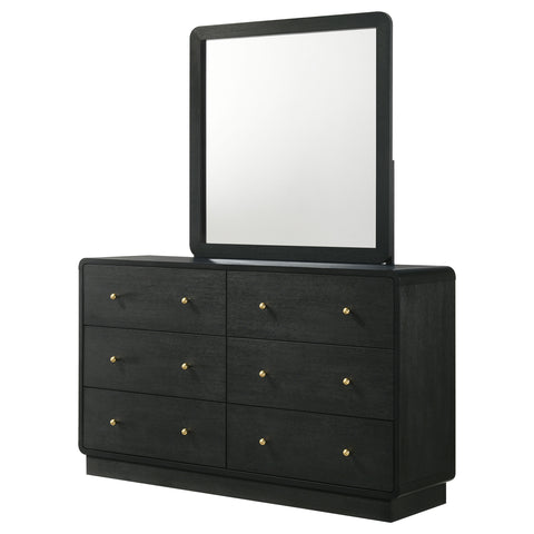 Regina 6-drawer Dresser and Mirror BlackBlack