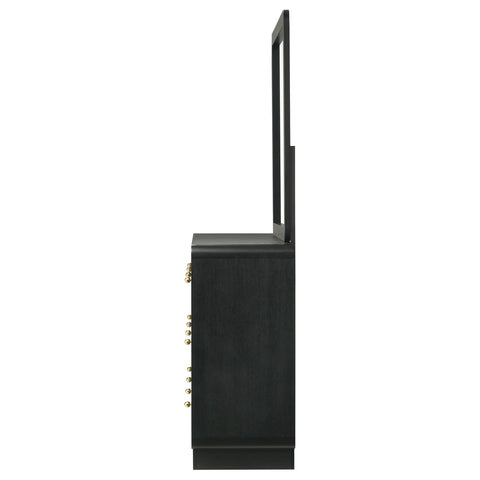 Regina 6-drawer Dresser and Mirror BlackBlack