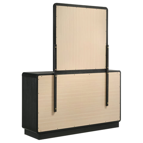 Regina 6-drawer Dresser and Mirror BlackBlack