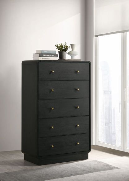 Regina 5-drawer Chest of Drawers BlackBlack