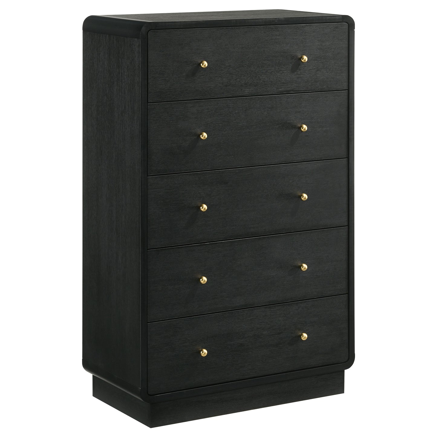 regina 5-drawer chest of drawers blackblack