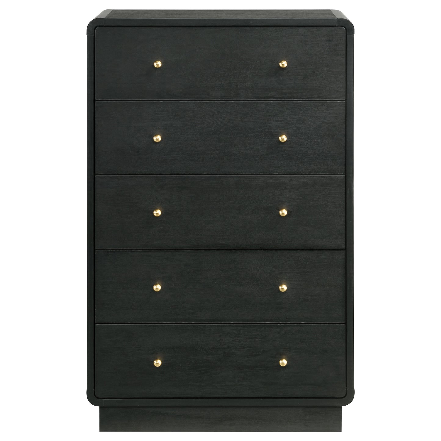 regina 5-drawer chest of drawers blackblack