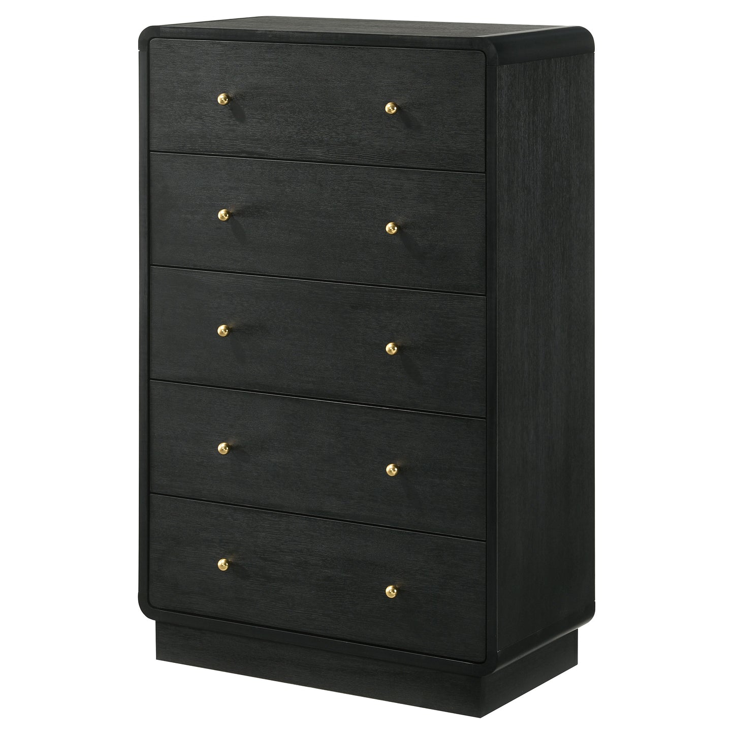 regina 5-drawer chest of drawers blackblack