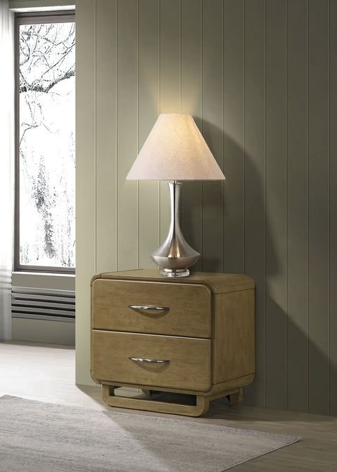 Afshan 2-drawer Nightstand Bedside Table NutmegNutmeg