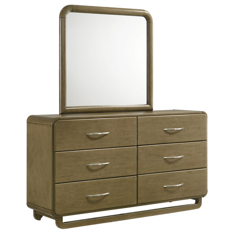 Afshan 6-drawer Dresser and Mirror NutmegNutmeg