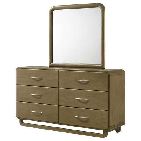 Afshan 6-drawer Dresser and Mirror NutmegNutmeg