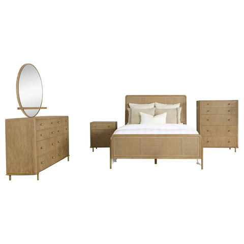 Elmcrest 5-piece Eastern King Bedroom Set Sand WashSand Wash / Natural Cane