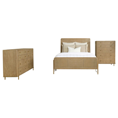Tilbury 3-piece Queen Bedroom Set Sand Wash and Natural Cane