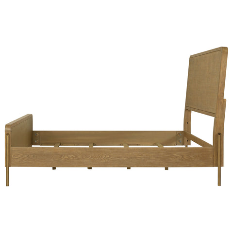 Elmcrest Rattan Queen Panel Bed Sand Wash and Natural CaneSand Wash / Natural Cane
