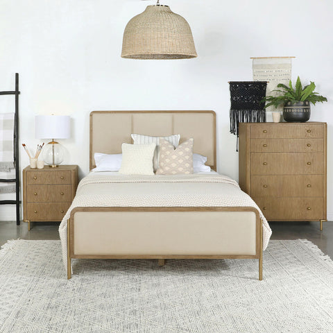 Tilbury 56-inch Eastern King Panel Bed Cream and Sand Wash