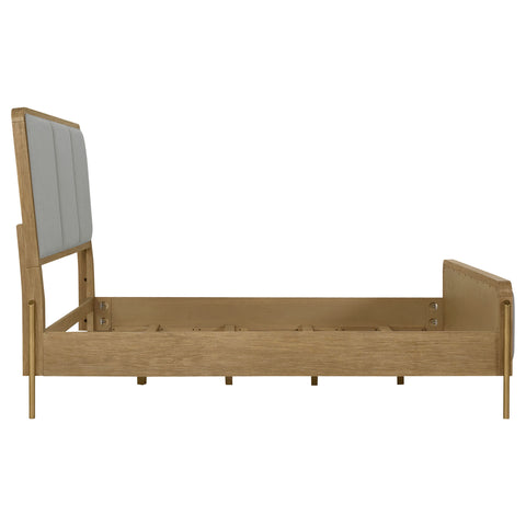 Elmcrest Upholstered Eastern King Panel Bed Sand Wash and GreySand Wash / Grey