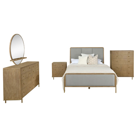 Elmcrest 5-piece Queen Bedroom Set Sand Wash and GreySand Wash / Grey
