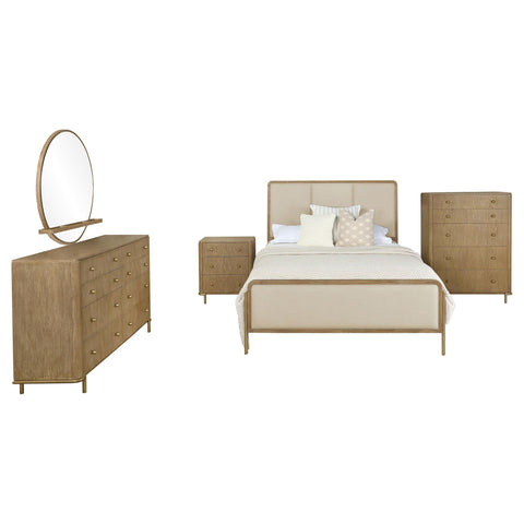 Tilbury 5-piece Queen Bedroom Set Cream and Sand Wash