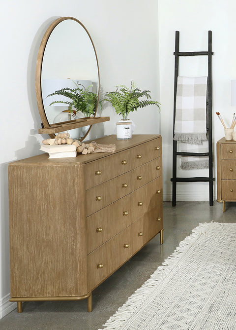 Elmcrest 8-drawer Dresser with Mirror Sand WashSand Wash