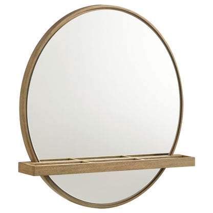 Janine Round Vanity Wall Mirror with Shelf Sand Wash