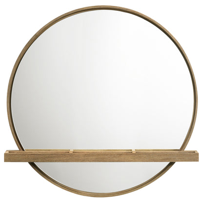 Janine Round Vanity Wall Mirror with Shelf Sand Wash