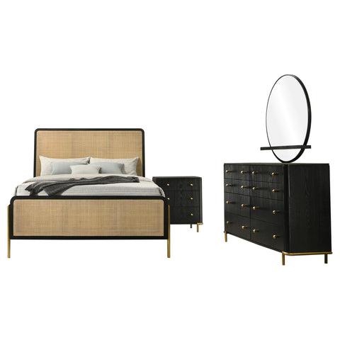 Tilbury 4-piece California King Bedroom Set Black and Natural