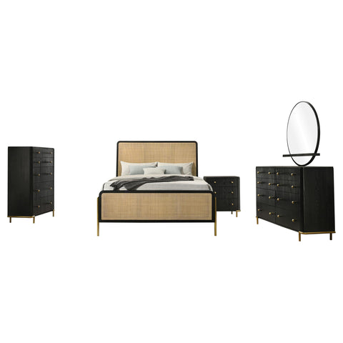 Tilbury 5-piece California King Bedroom Set Black and Natural