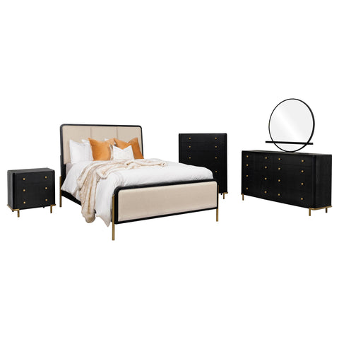 Tilbury 5-piece California King Bedroom Set Cream and Black