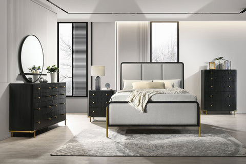 Elmcrest 5-piece Queen Bedroom Set Black and GreyBlack / Grey