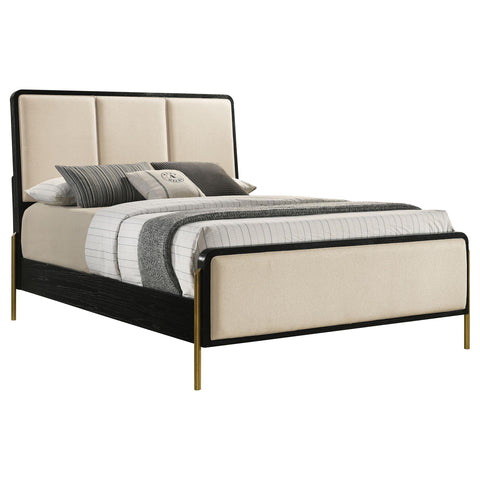 Tilbury 56-inch Queen Panel Bed Cream and Black