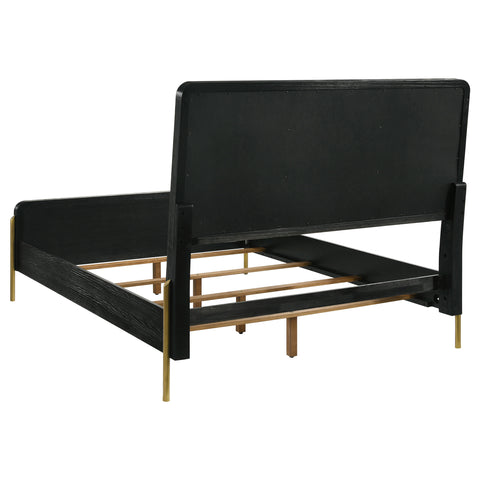 Elmcrest Upholstered Queen Panel Bed Black and GreyBlack / Grey