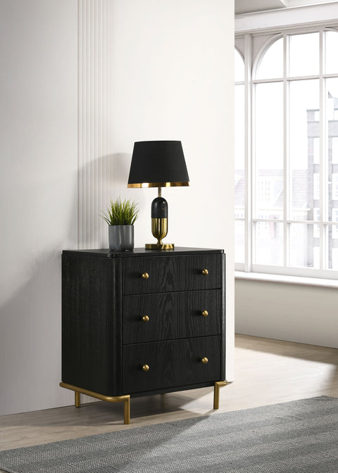Elmcrest 3-drawer Nightstand BlackBlack