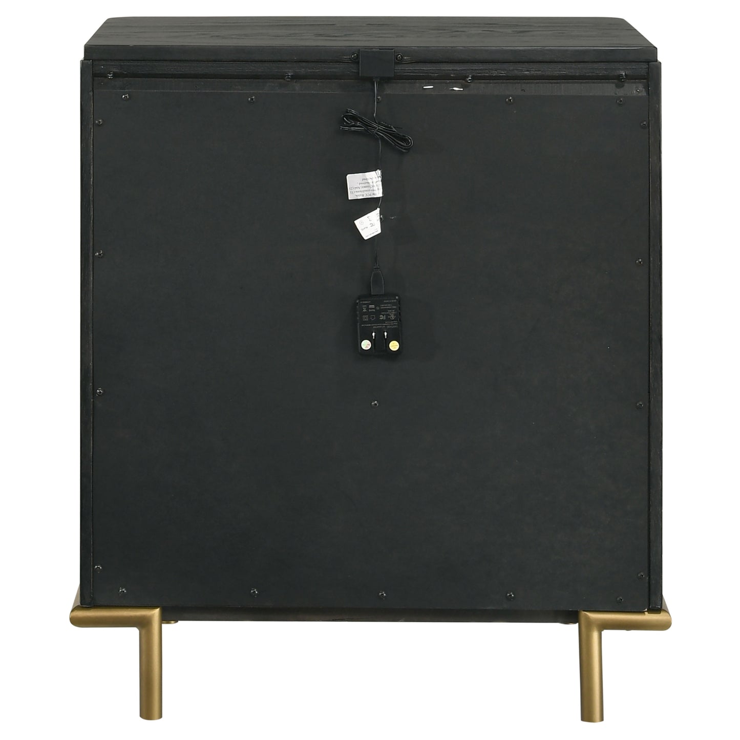 janine 3-drawer nightstand black