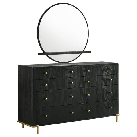 Elmcrest 8-drawer Dresser with Mirror BlackBlack
