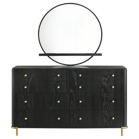 Elmcrest 8-drawer Dresser with Mirror BlackBlack