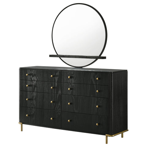 Elmcrest 8-drawer Dresser with Mirror BlackBlack