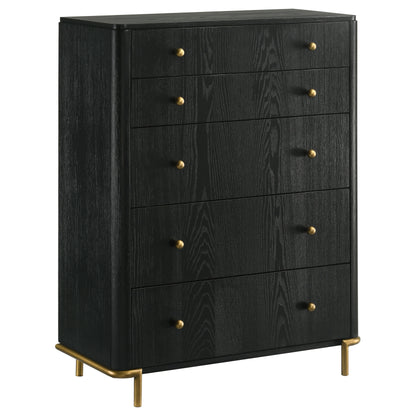 Janine 5-drawer Bedroom Chest Black