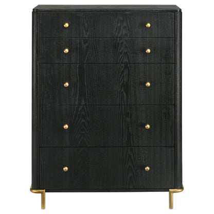 Janine 5-drawer Bedroom Chest Black