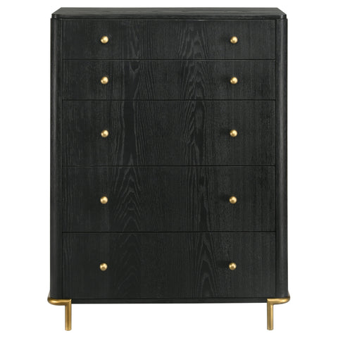 Elmcrest 5-drawer Bedroom Chest BlackBlack