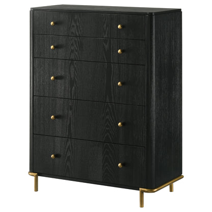 Janine 5-drawer Bedroom Chest Black