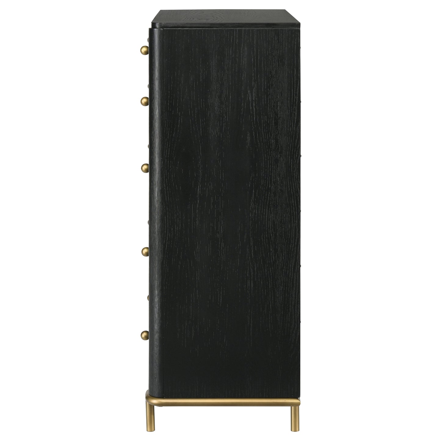 janine 5-drawer bedroom chest black