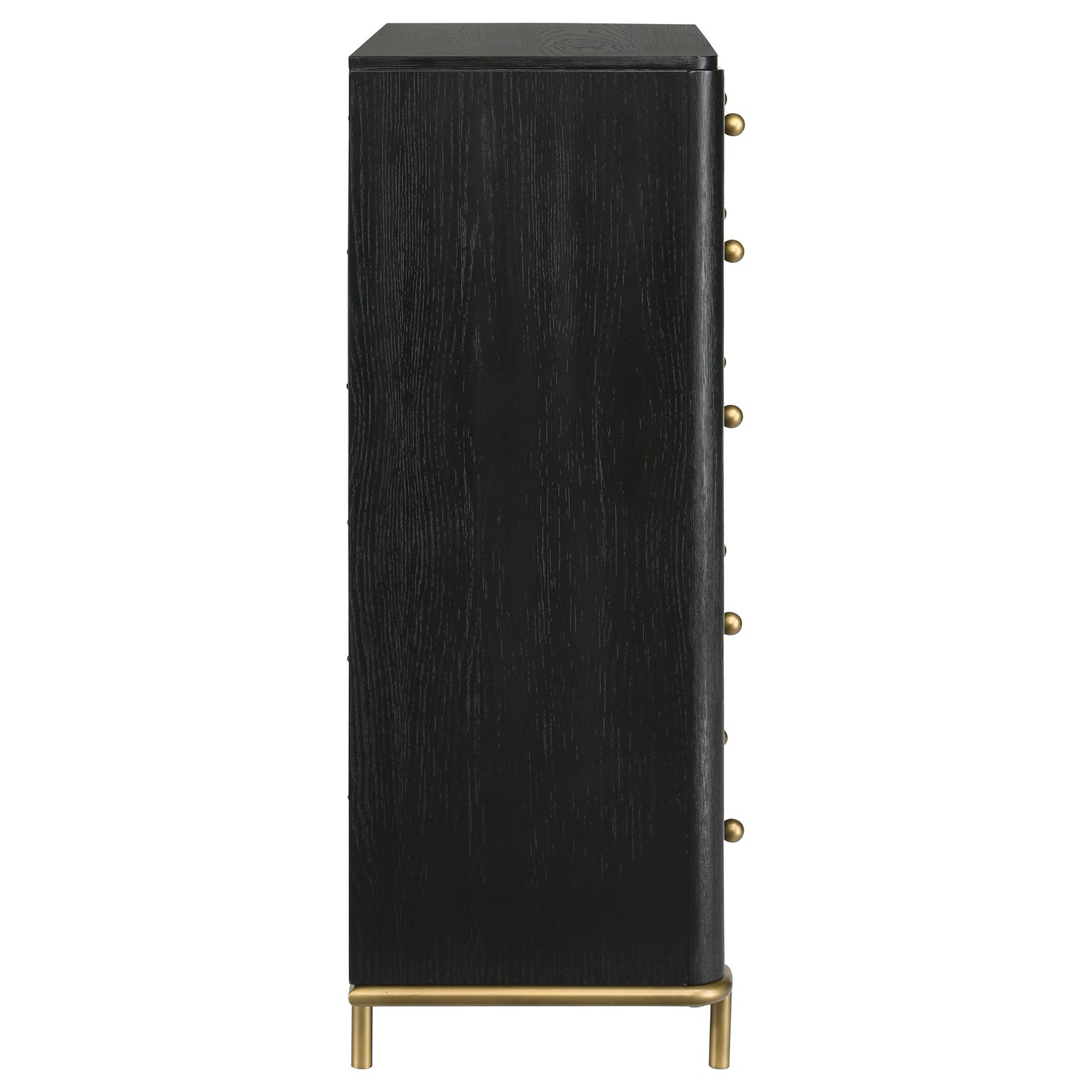 janine 5-drawer bedroom chest black