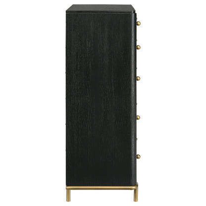 Janine 5-drawer Bedroom Chest Black